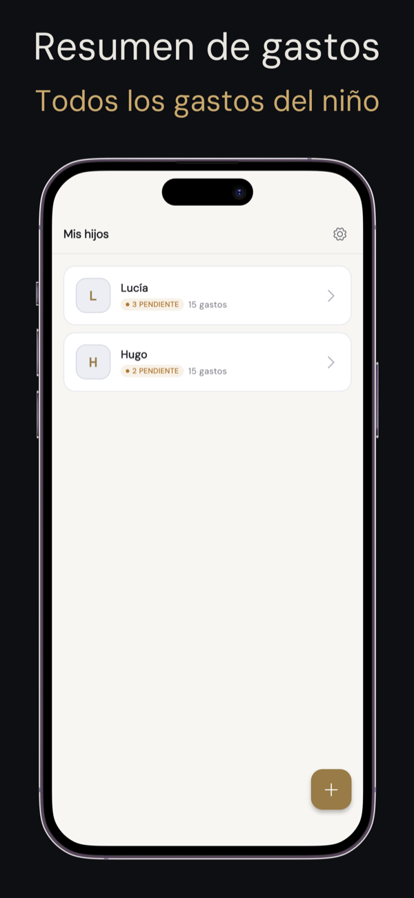 Panel principal de Duo con el resumen de gastos